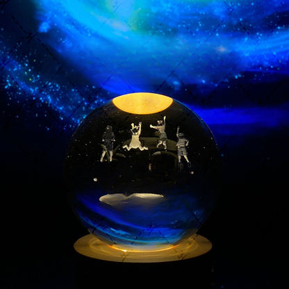 Glowing moon crystal ball with galaxy effect