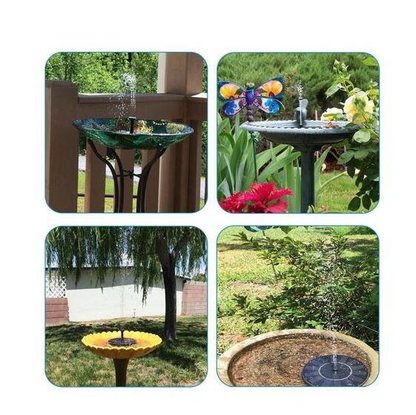 Solar-Powered Bubbling Fountain for Bird Baths – Water Sprinkler with Solar Panel