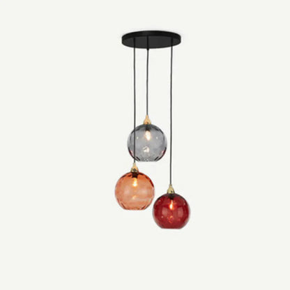 Elegant Triple Glass Pendant Light with Color-Changing Design