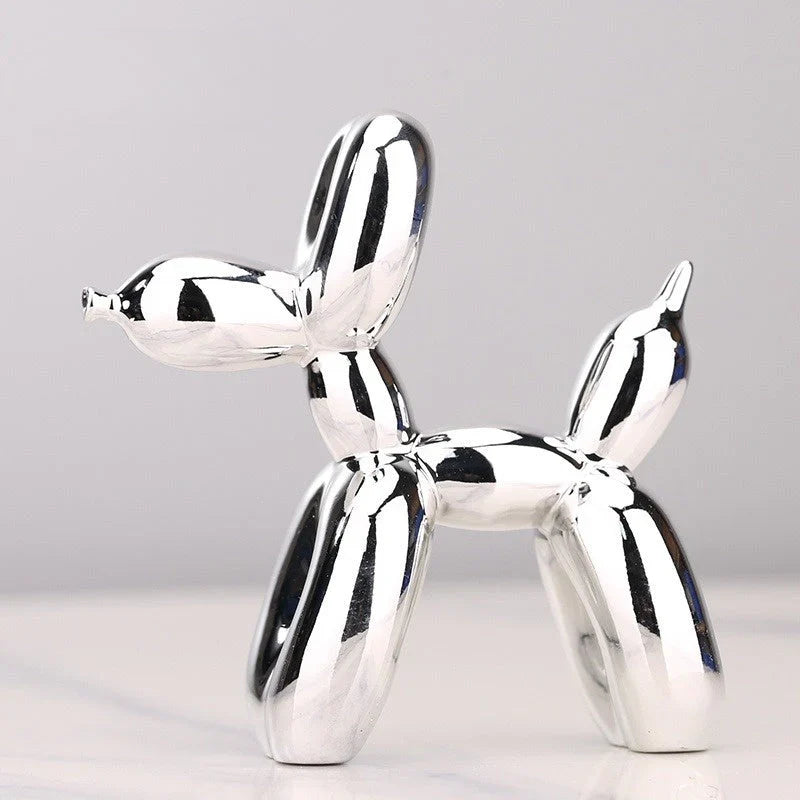 Balloon Animal Sculpture – Modern Decorative Figure Made of Metal in High-Gloss Finish