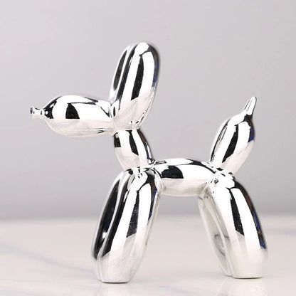 Balloon Animal Sculpture – Modern Decorative Figure Made of Metal in High-Gloss Finish