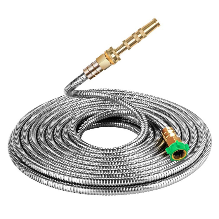 Flexible Stainless Steel Garden Hose with Brass Connector – Durable and Long-Lasting Watering Hose for the Garden