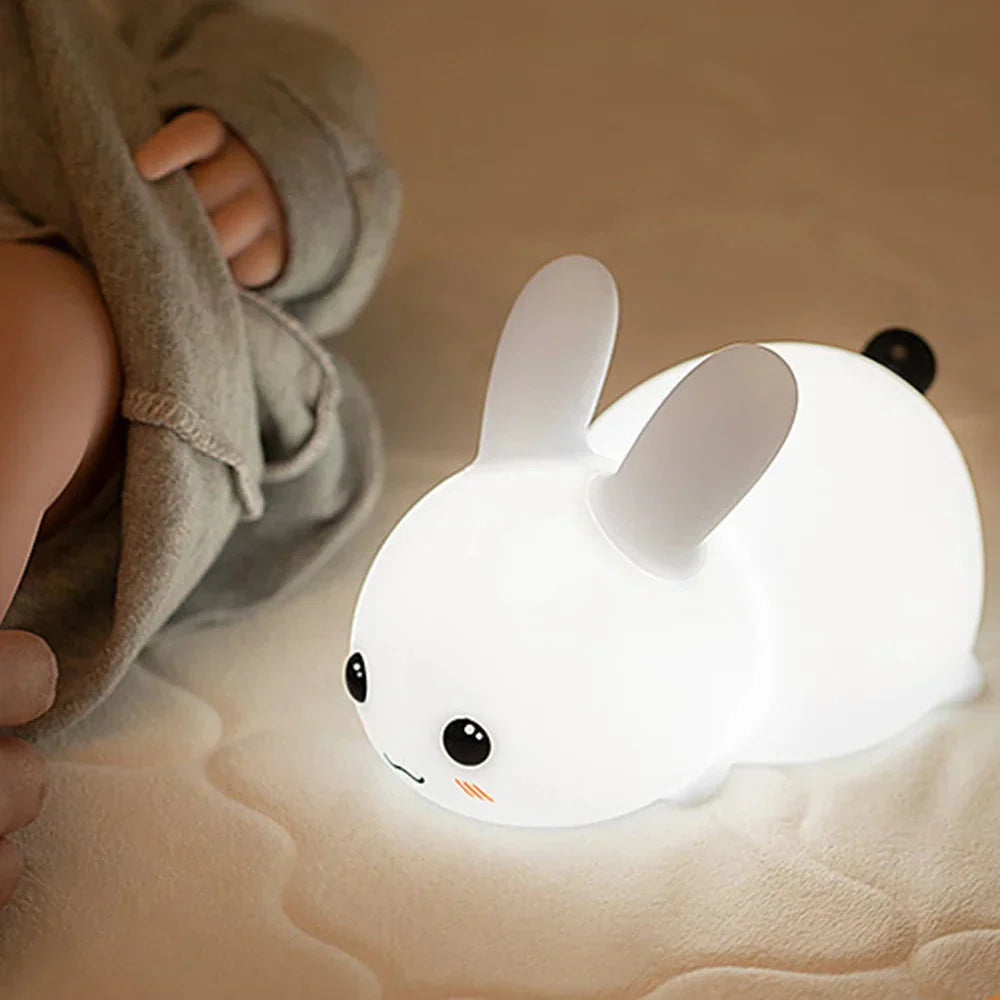 Charming Bunny Night Light with Remote Control and Color-Changing Features
