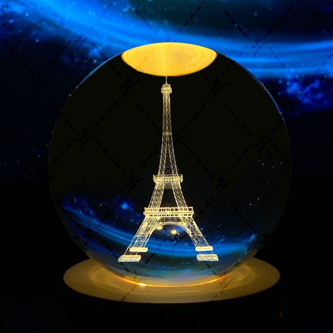 Glowing moon crystal ball with galaxy effect