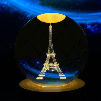 Glowing moon crystal ball with galaxy effect
