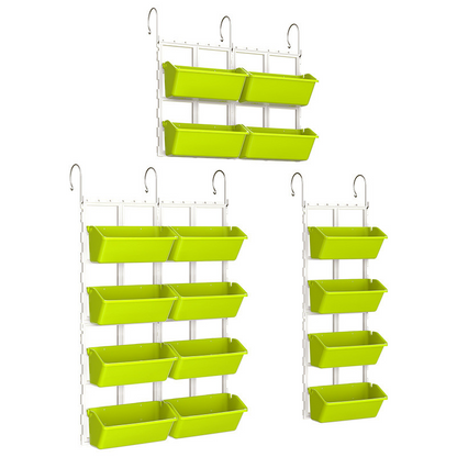 Vertical Plant Storage with 8 Pockets – Wall-Hanging Plant Shelf for Balcony, Garden, and Terrace