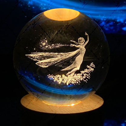 Glowing moon crystal ball with galaxy effect