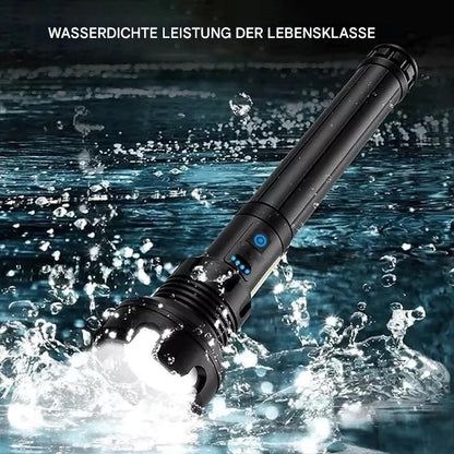 Tactical LED Flashlight with Zoom Function and Power Bank