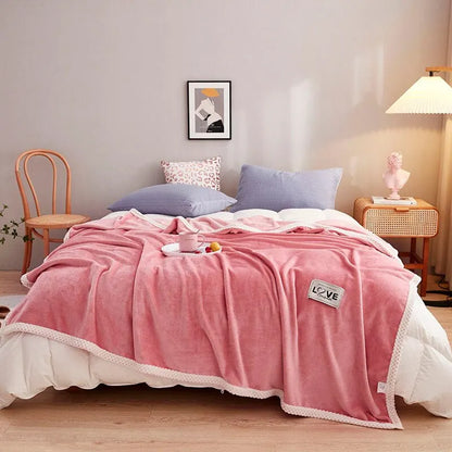 Cozy Pink Flannel Fleece Blanket – Soft and Warm Throw Blanket