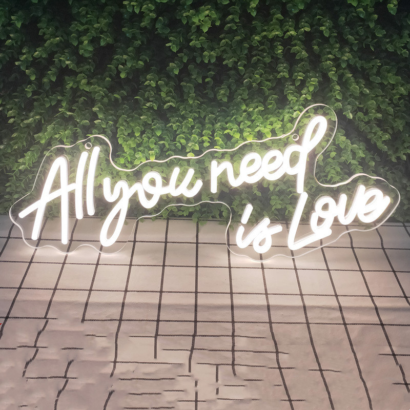 Neon LED Sign “All You Need Is Love” – Decorative Wall Lighting for Living Room and Bedroom