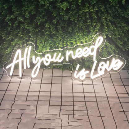 Neon LED Sign “All You Need Is Love” – Decorative Wall Lighting for Living Room and Bedroom