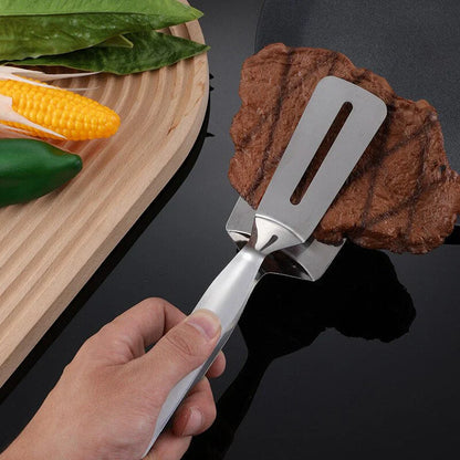 Reversible Stainless Steel Spatula with Non-Slip Handle for Frying Pans and Grills