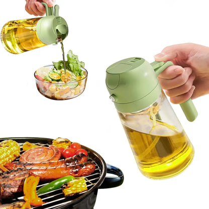 Premium 2-in-1 Oil Dispenser & Sprayer with Pressure Mechanism – Perfect for Cooking, Grilling & Salads
