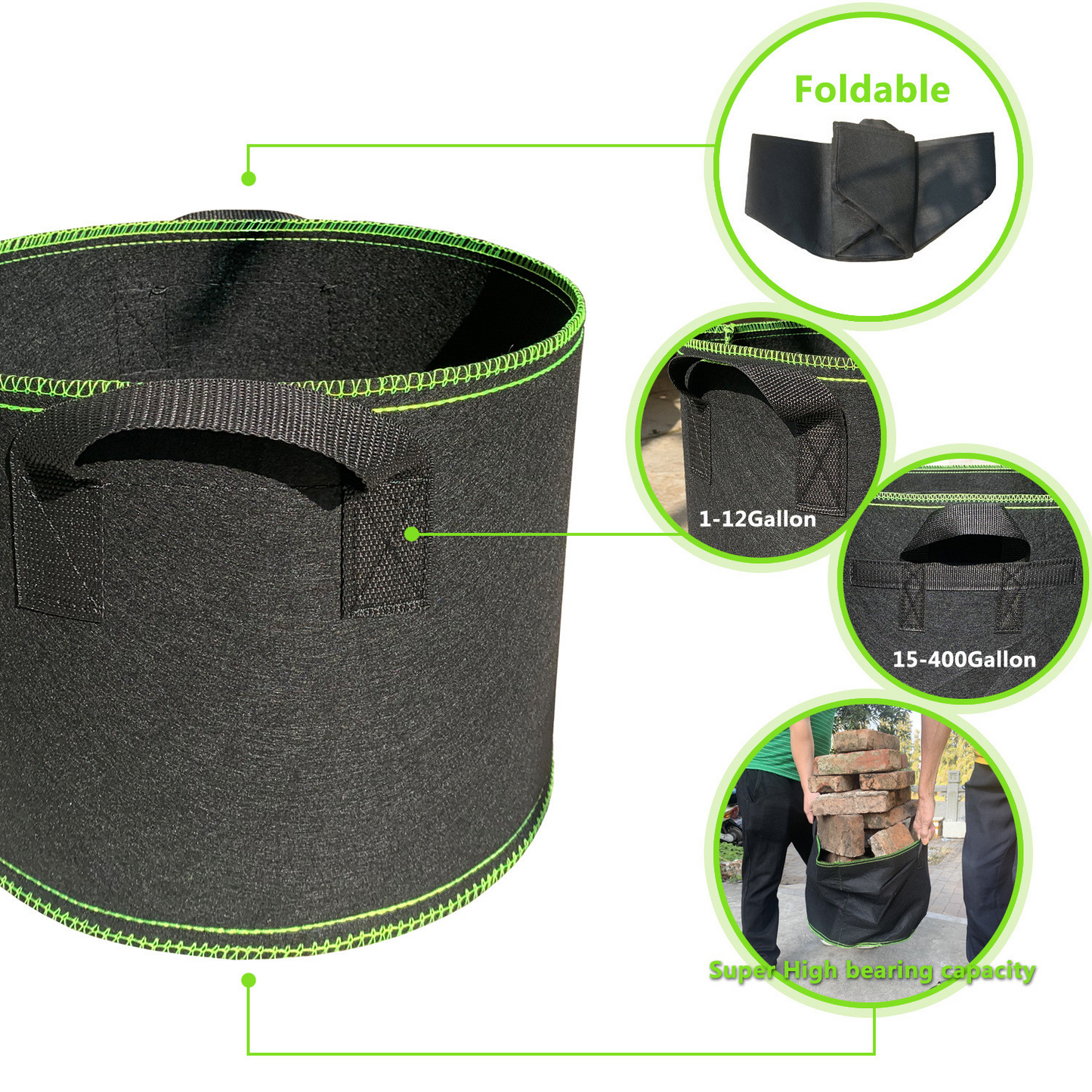 Durable Fabric Grow Bag – Garden Planter with Handles for Plants and Flowers