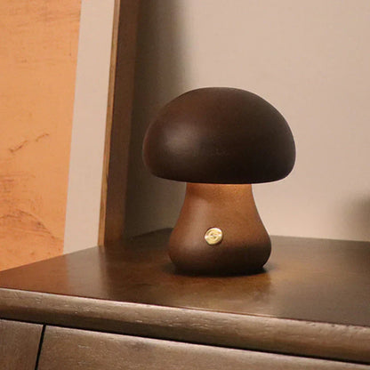 Mushroom LED Night Light Made of Wood – Beautiful Nature-Inspired Lamp for Your Home