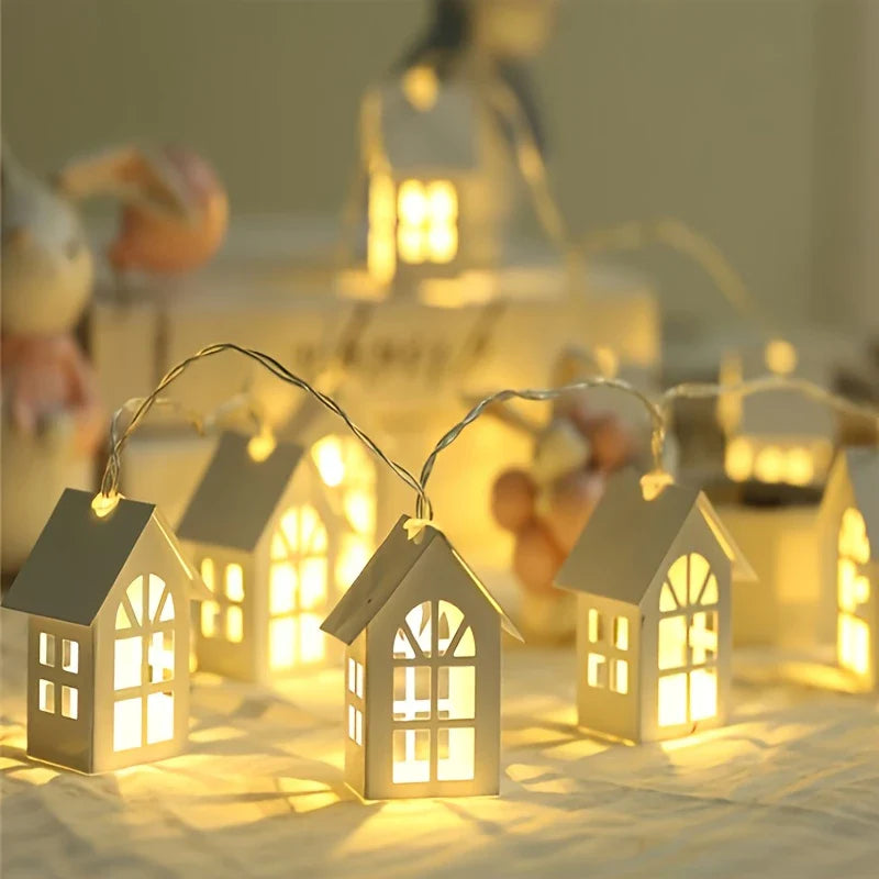 Mini House LED String Lights – Festive Decorative Lighting for Indoor Spaces
