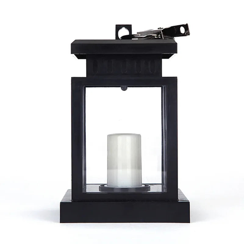 Solar Lantern with LED Candle – Hanging Lamp for Outdoor Use, Decorative Garden Lighting for Terrace and Balcony