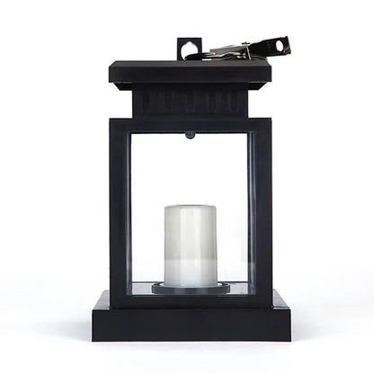 Solar Lantern with LED Candle – Hanging Lamp for Outdoor Use, Decorative Garden Lighting for Terrace and Balcony