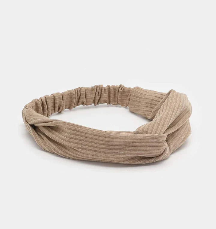 Ribbed Boho Headband with Twist Knot – Stylish & Comfortable