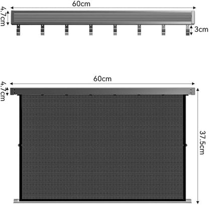 Wall-Mounted Clothes Drying Rack with Grid Shelf and Hook Rail