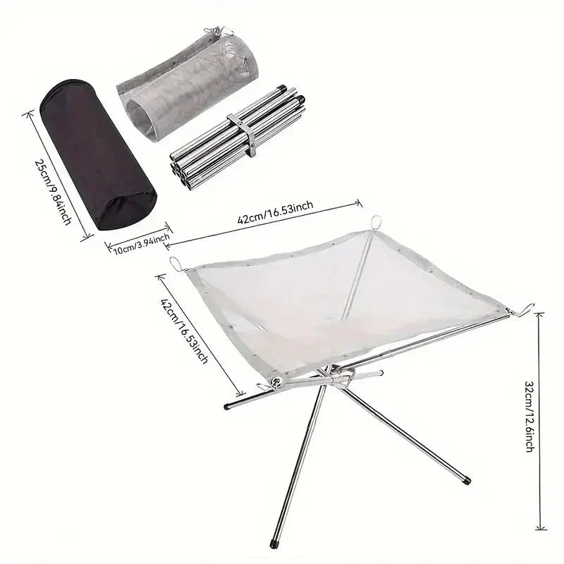 Portable Fire Pit – Foldable Fire Stand for Camping and Outdoor Use
