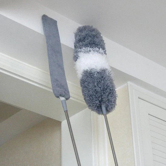 Extendable duster with extension pole – practical dust cleaner for corners and ceilings