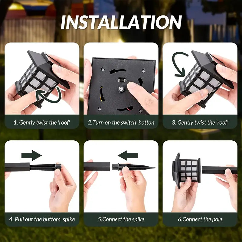 Solar Lantern Path Lighting – Waterproof LED Garden Lights for Outdoor Use Elegant Solar Lights for Driveway and Garden