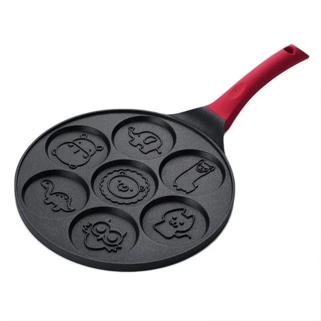 Kids Breakfast Pan with Fun Shapes for Creative Fried Eggs and Pancakes