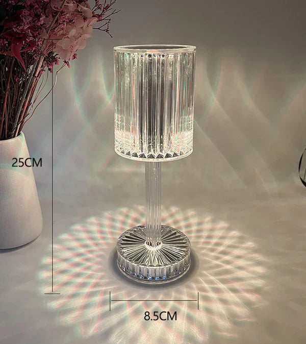 Crystal Table Lamp with LED Dimmer for Atmospheric Lighting