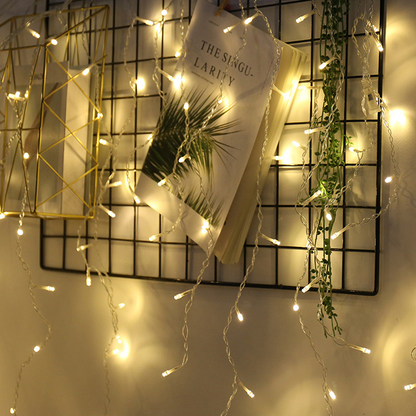 LED Icicle String Lights with Starry Sky Effect – Colorful Light Curtains for Christmas and Garden