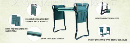 Garden Stool with Storage Bag – Foldable Seat and Work Area for Gardening