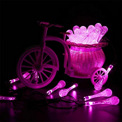 Solar-Powered LED String Lights – Colorful Raindrop Lights for Gardens and Outdoor Spaces