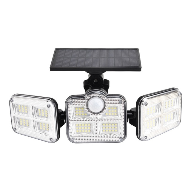 Solar LED Spotlight with Motion Sensor – Triple Outdoor Lighting for Garden, Yard, and Garage