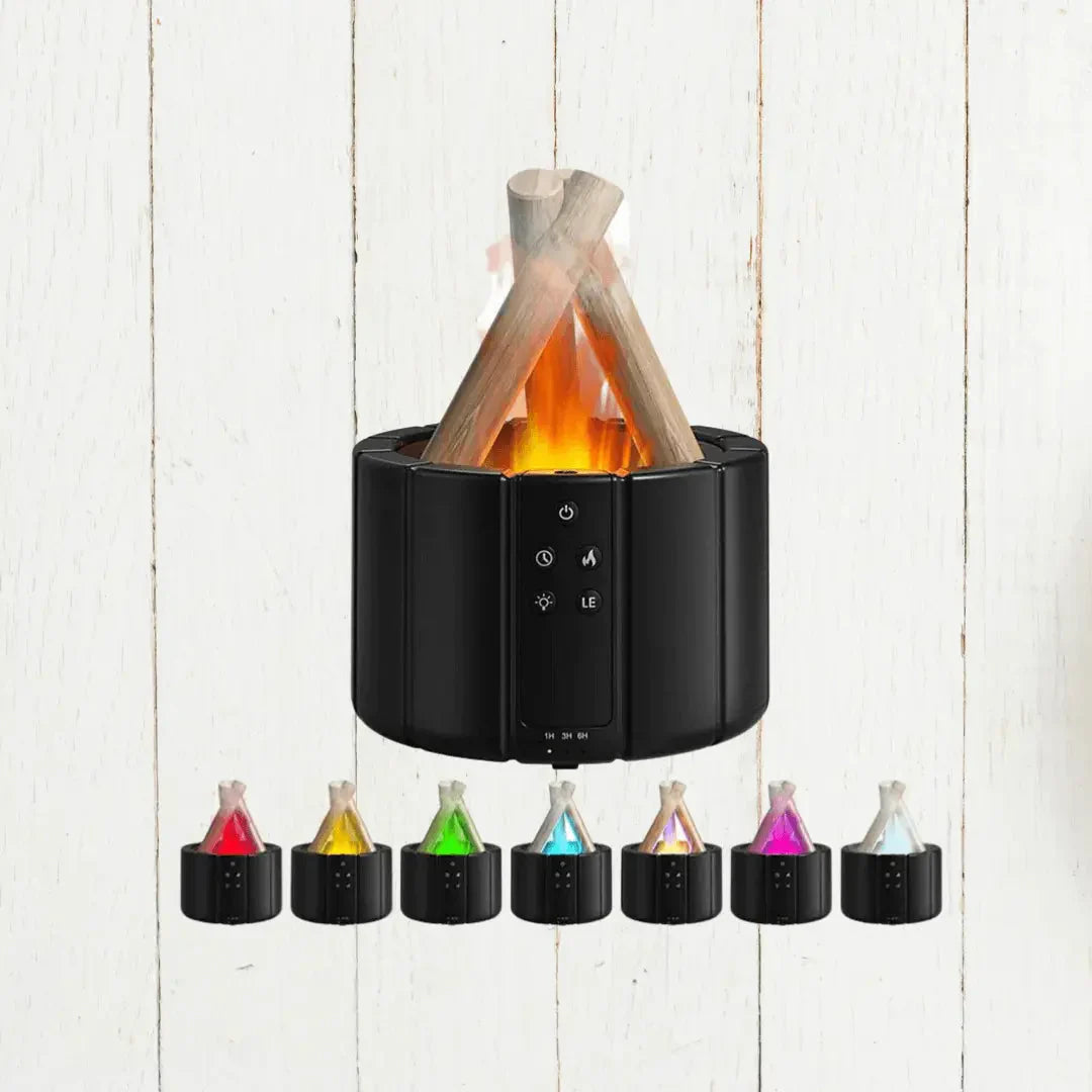 LED Flame Effect Humidifier – Aromatherapy Diffuser