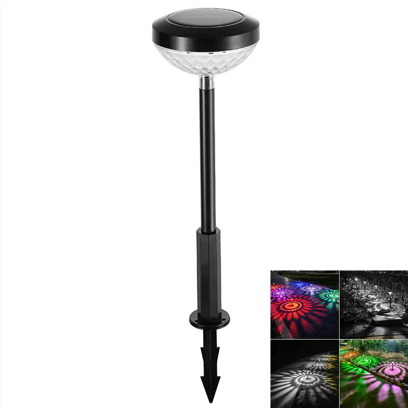 Solar Garden Lamp with Color Change – LED Outdoor Lighting with Floral Pattern for Patio and Garden