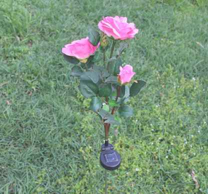 Solar-Powered Rose Lights – Garden Stakes with Solar Panel for Ambient Outdoor Lighting