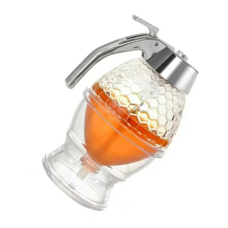 Drip-Free Glass Honey Dispenser – Stylish Dispenser for Honey, Syrup & Liquids