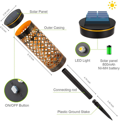 Waterproof Solar LED Garden Light with Projection Pattern – Durable Outdoor Metal Lighting