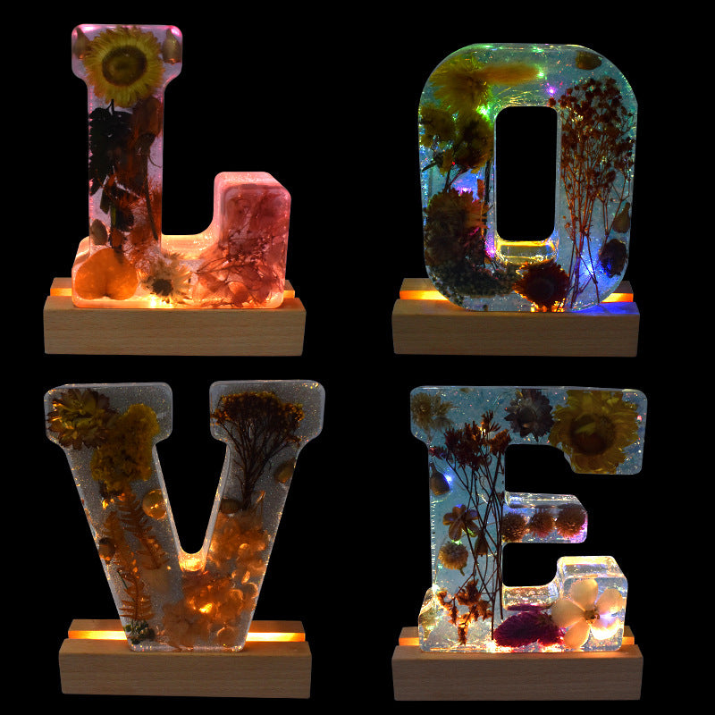 Colorful LED Letters with Flowers