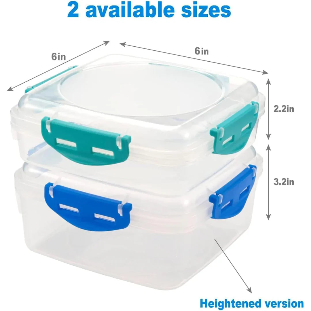 Leakproof Food Storage Containers with Snap Closure (Set of 4) – Stackable Lunch Boxes for Meal Prep & Snacks