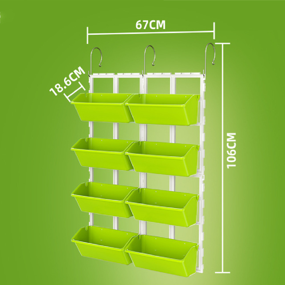 Vertical Plant Storage with 8 Pockets – Wall-Hanging Plant Shelf for Balcony, Garden, and Terrace