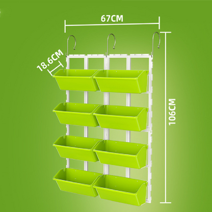 Vertical Plant Storage with 8 Pockets – Wall-Hanging Plant Shelf for Balcony, Garden, and Terrace