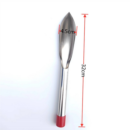 Stainless Steel Weed Puller With Wooden Handle – Sturdy Digging Tool For The Garden