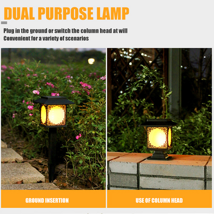 Solar LED Garden Lighting – Square Lamp With Warm White Light For Garden, Patio And Pathway Lighting