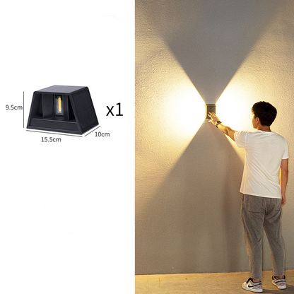 Modern LED Outdoor Wall Light with Dual Lighting – Weatherproof Wall Lamp for House Facade and Garden