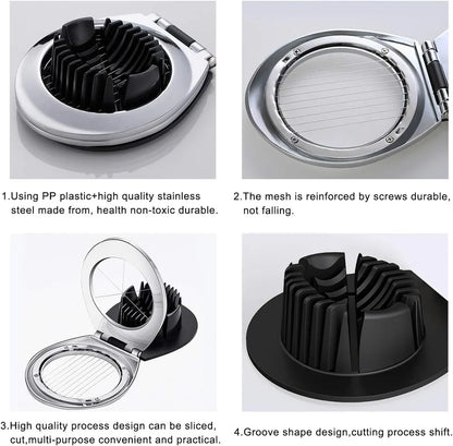 Stainless Steel Egg Slicer – Multifunctional 3-in-1 Slicing Tool for Perfect Eggs