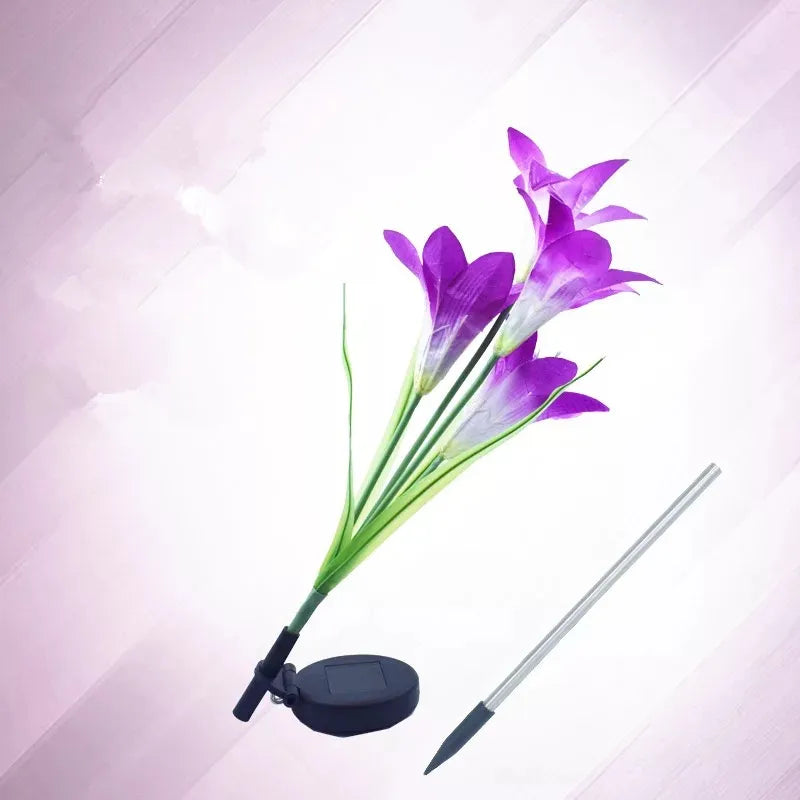 Color-Changing Solar LED Flower Lights – Lily-Shaped Garden Lights with Stake for Outdoor Use