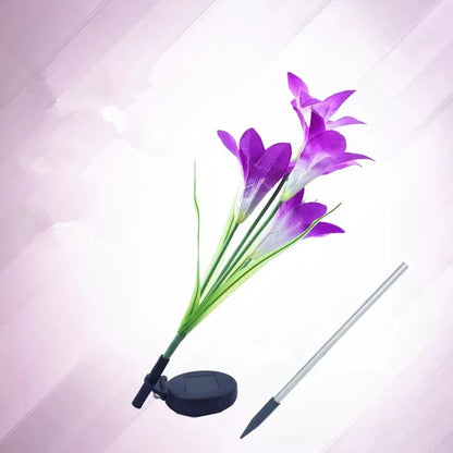 Color-Changing Solar LED Flower Lights – Lily-Shaped Garden Lights with Stake for Outdoor Use