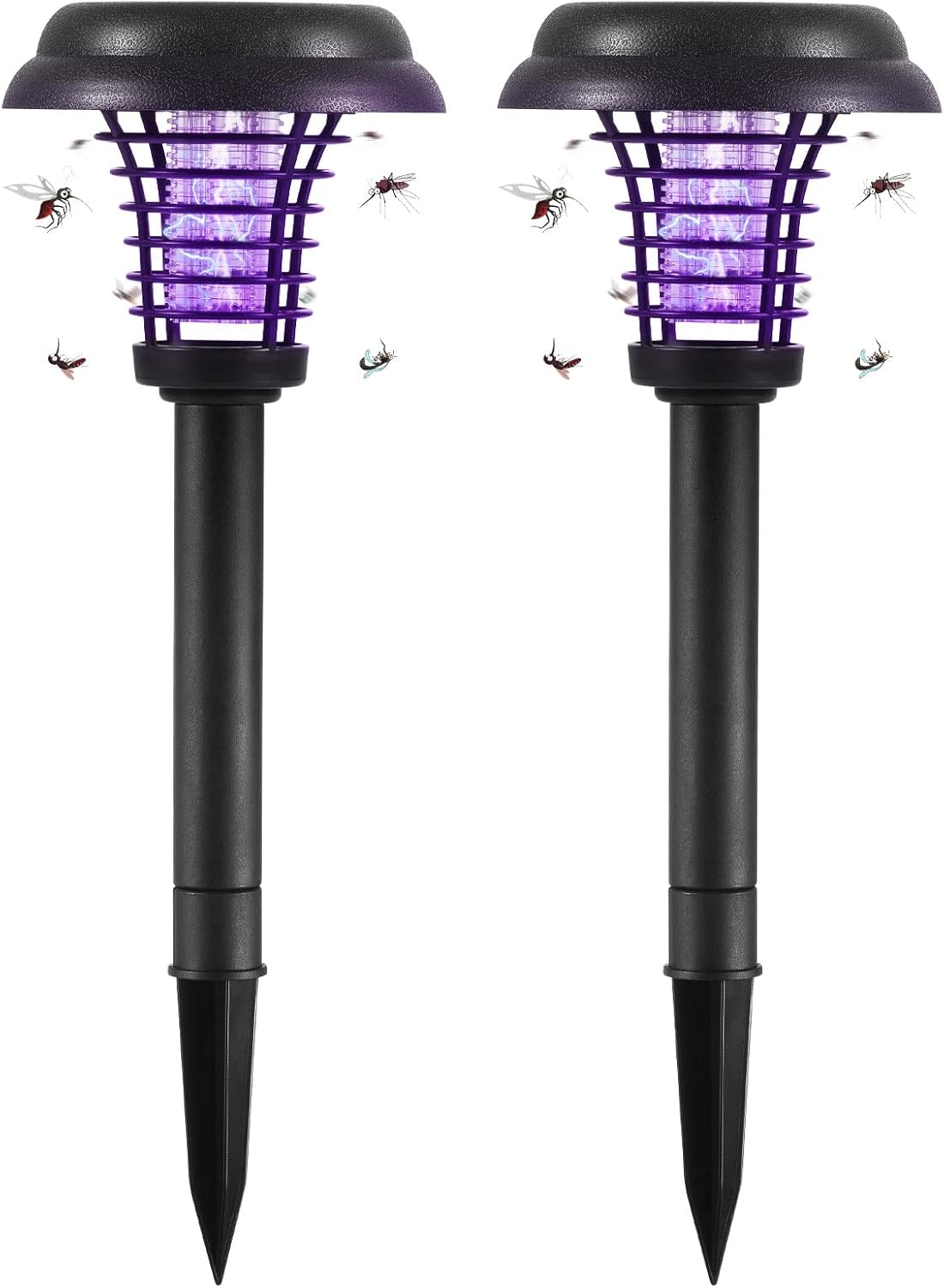 Solar Insect Killer with LED Light – Waterproof Mosquito Trap for the Garden, UV Light Mosquito Repellent Solar Garden Lamp