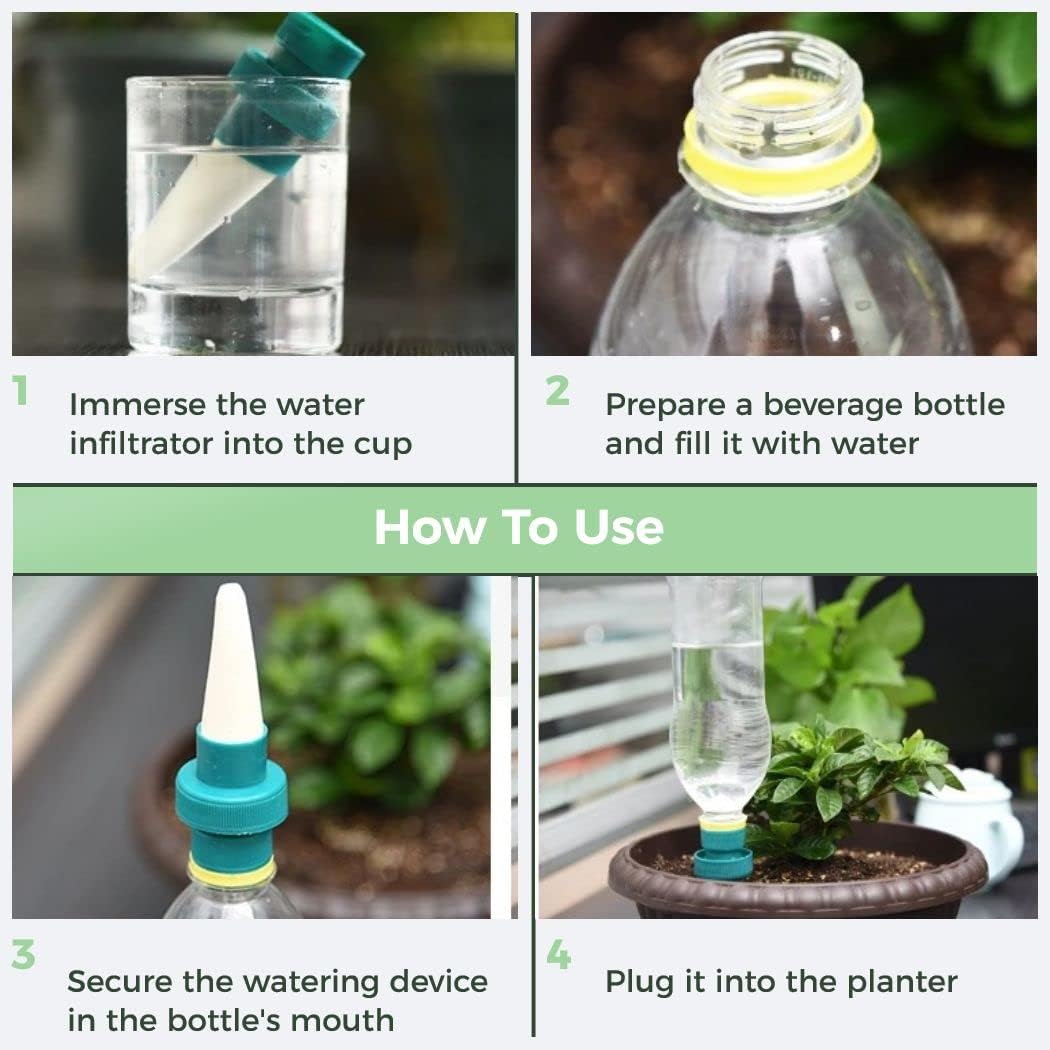Self-Watering Spikes for Plants – Automatic Drip Spikes for Bottles for Efficient Plant Care